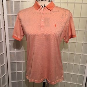 Ralph Lauren Womens Size Small Coral Striped Polo